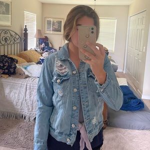 Wax Jean- Jean jacket Medium with distress